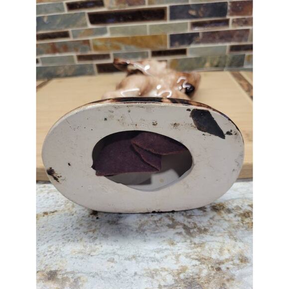 Vintage Deer Figurine, Leaping Doe, Mid Century Modern or Art Deco Brown - Picture 2 of 7